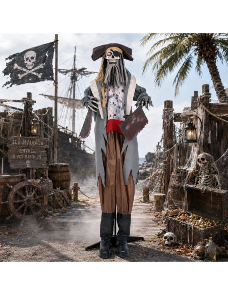 Automate pirate maudit Halloween son, lumière et mouvement (180 cm)