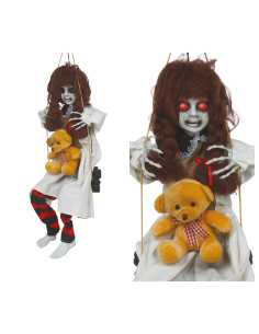 Automate fillette hantée sur balançoire Halloween – Lumière et son 90 cm 2