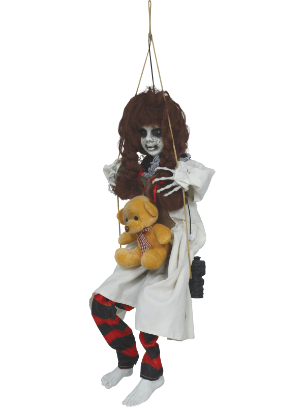 Automate fillette hantée sur balançoire Halloween – Lumière et son 90 cm