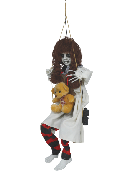 Automate fillette hantée sur balançoire Halloween – Lumière et son 90 cm