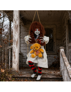 Automate fillette hantée sur balançoire Halloween – Lumière et son 90 cm