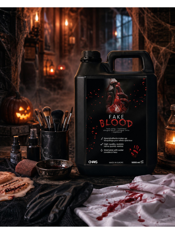 Faux sang 5L – Bidon grand format Halloween et effets spéciaux
