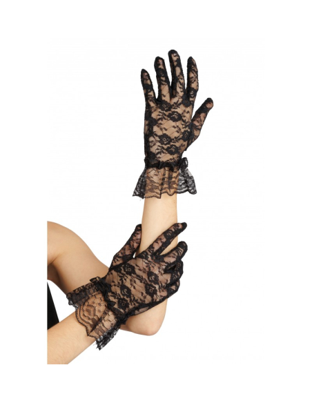 Kit dentelle Veuve Noire 3 pièces – Ombrelle, voile et gants noirs pour Halloween