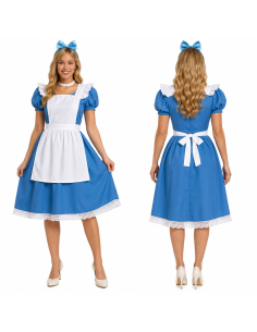 Déguisement Alice femme – Robe bleue avec tablier blanc