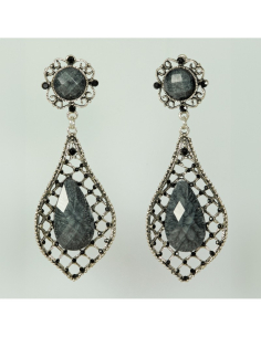 Boucles d’oreilles gothiques noir et argent – Bijou femme pour reine, vampire ou sorcière 2