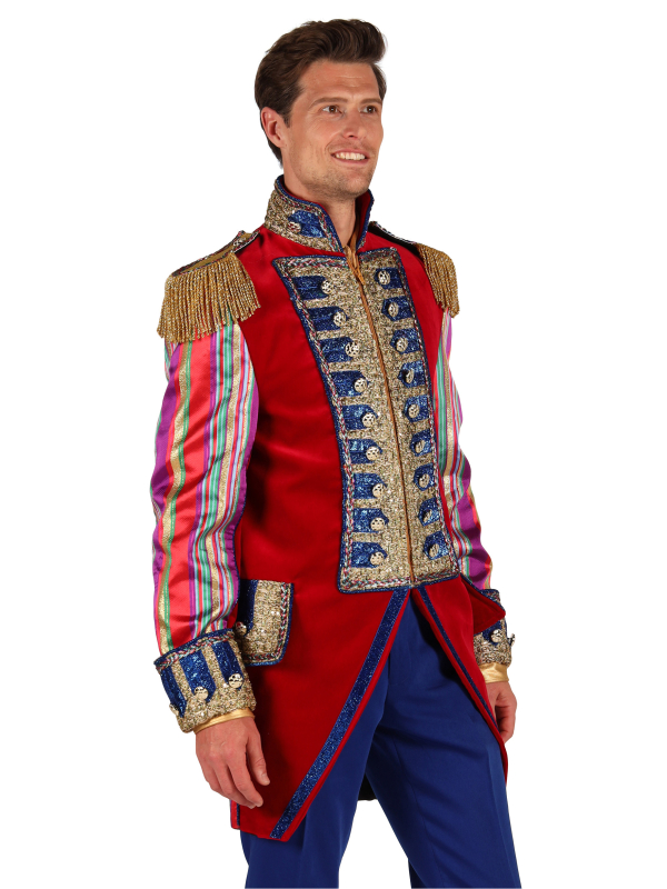 Veste de Spectacle Haut de Gamme Homme – Style Maître de Cérémonie Rouge & Or