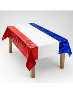 Nappe Brillante Supporter France 100 x 263 cm – Décoration Bleu Blanc Rouge Métallisée 2
