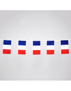 Guirlande 5 m de 10 Drapeaux France – Décoration Tricolore Supporter et 14 Juillet 2