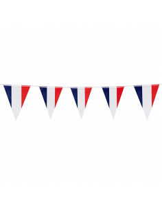 Guirlande 10 m de 20 Drapeaux Triangle France – Décoration Tricolore Supporters et 14 Juillet