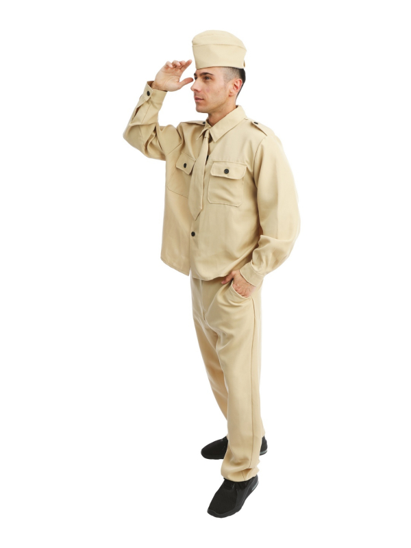 Déguisement Militaire D-Day Homme Beige – Costume Soldat Années 40