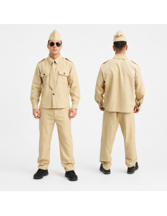 Déguisement Militaire D-Day Homme Beige – Costume Soldat Années 40 2
