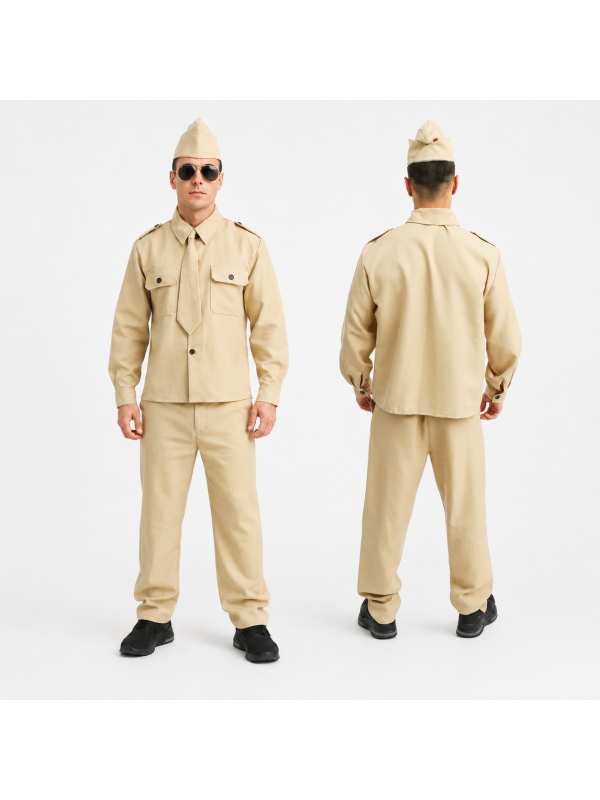 Déguisement Militaire D-Day Homme Beige – Costume Soldat Années 40