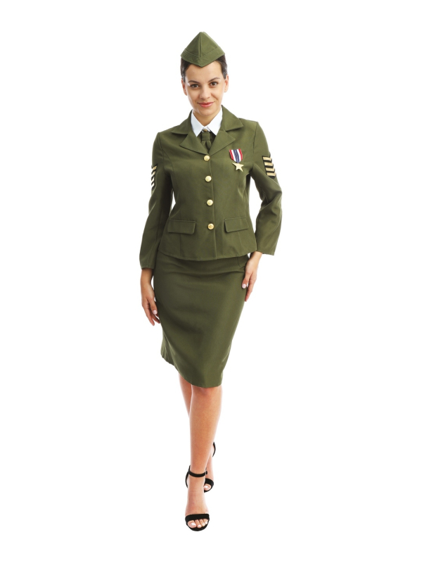 Déguisement Militaire D-Day Femme Vert – Costume Années 40