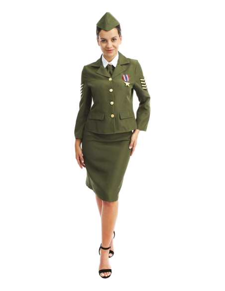 Déguisement Militaire D-Day Femme Vert – Costume Années 40