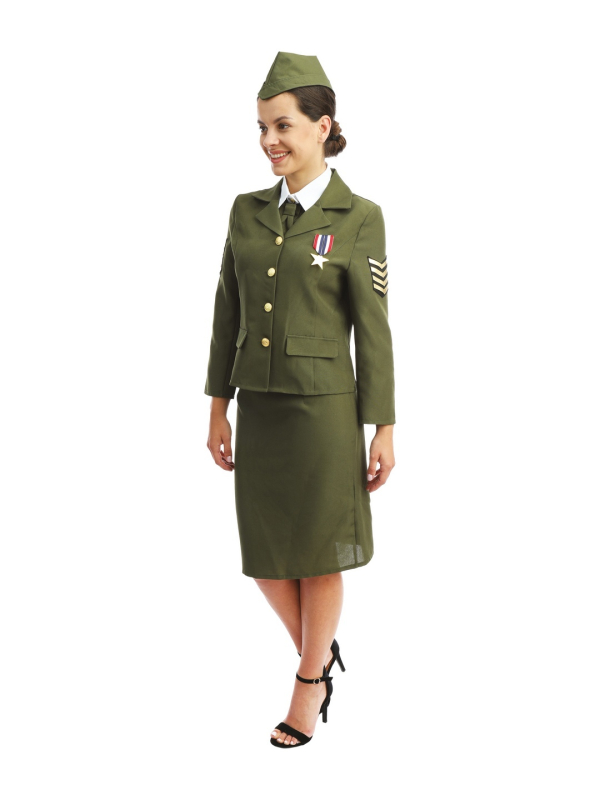 Déguisement Militaire D-Day Femme Vert – Costume Années 40