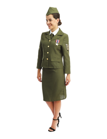 Déguisement Militaire D-Day Femme Vert – Costume Années 40