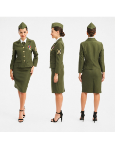 Déguisement Militaire D-Day Femme Vert – Costume Années 40