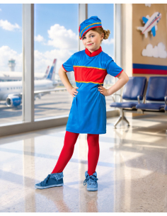 Déguisement hôtesse de l’air enfant – Robe et calot inclus