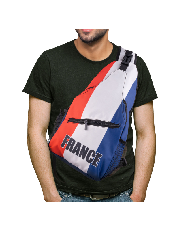 Sac bandoulière France bleu blanc rouge