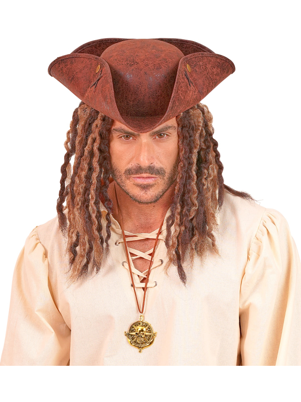 Collier avec médaillon Tête de Mort Pirate