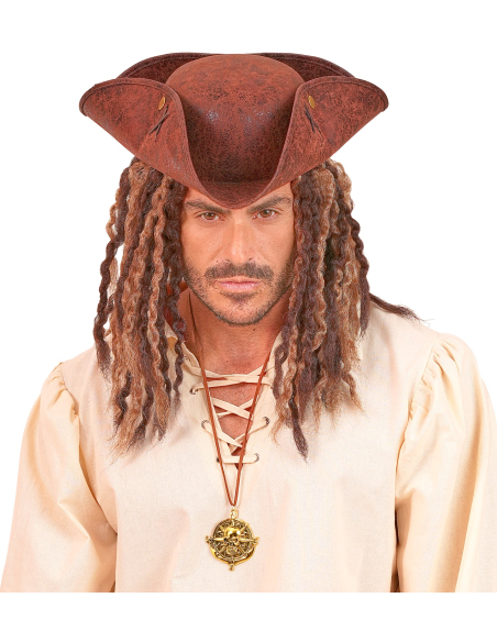 Collier avec médaillon Tête de Mort Pirate