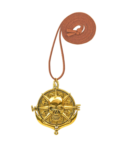 Collier avec médaillon Tête de Mort Pirate