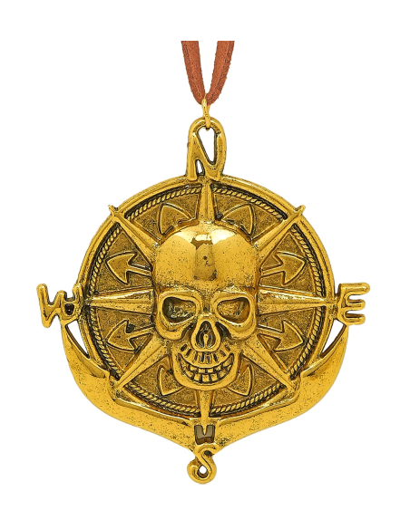 Collier avec médaillon Tête de Mort Pirate