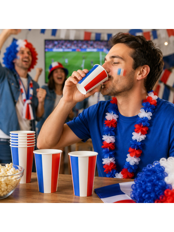 Gobelets Bleu Blanc Rouge 25 cl x8 – Supporter France