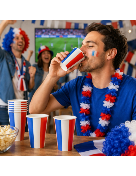 Gobelets Bleu Blanc Rouge 25 cl x8 – Supporter France