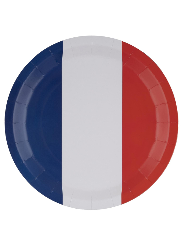 8 Assiettes Bleu Blanc Rouge en Carton – Supporter France