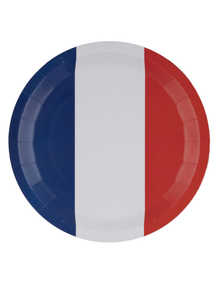 8 Assiettes Bleu Blanc Rouge en Carton – Supporter France