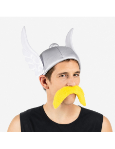 Casque Astérix™ en Tissu Adulte avec Moustache – Licence Officielle