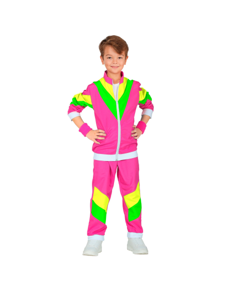 Déguisement années 80 enfant rose et vert néon – Veste et pantalon