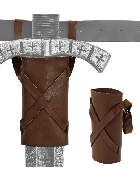 Étui à épée marron en similicuir – Porte-épée de ceinture