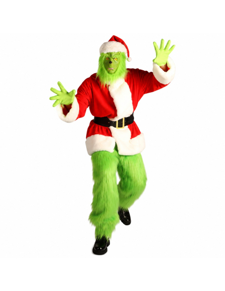 Costume de personnage vert de Noël Deluxe adulte – 6 pièces