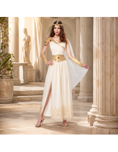 Déguisement Déesse Grecque Femme (Robe antique blanche et or (Robe, coiffe)