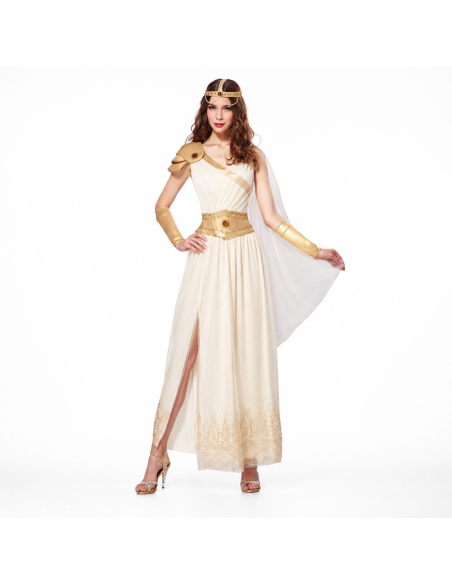 Déguisement Déesse Grecque Femme (Robe antique blanche et or (Robe, coiffe)