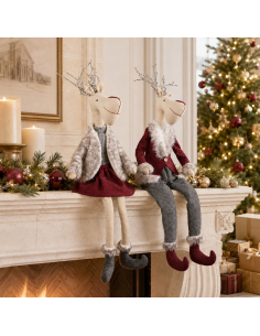 Renne décoratif de Noël Louis 58 cm – Figurine assise 2