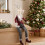 Renne décoratif de Noël Louis 58 cm – Figurine assise