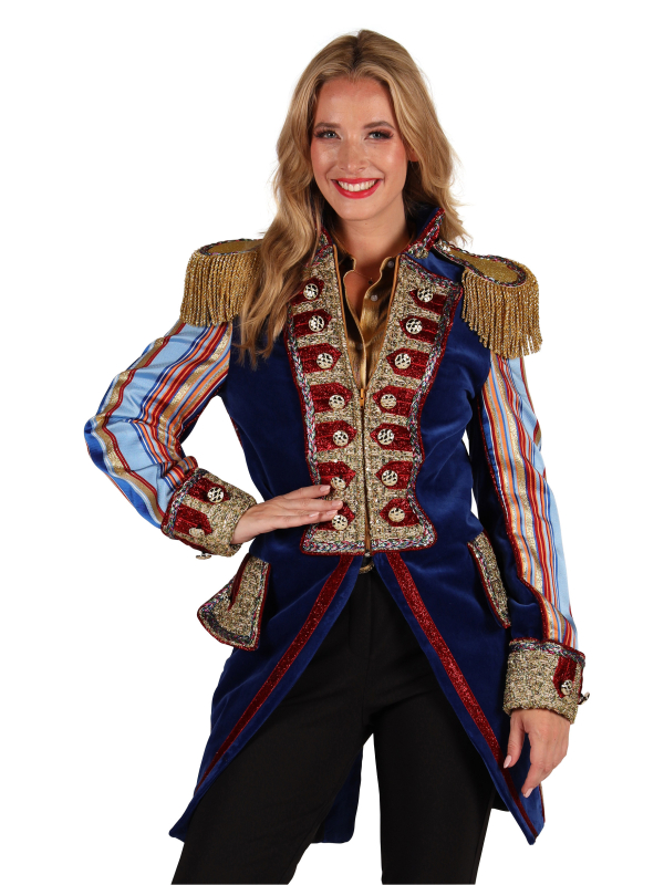 Veste de spectacle luxe femme bleu nuit & or – XS à XXXL
