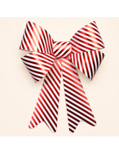 Grand nœud de Noël Candy Stripes rouge et blanc – 50,8 cm