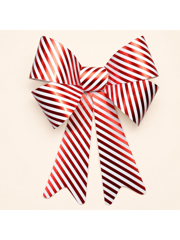 Grand nœud de Noël Candy Stripes rouge et blanc – 50,8 cm