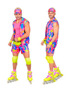 Déguisement roller fluo années 80 homme – S/M à XXL