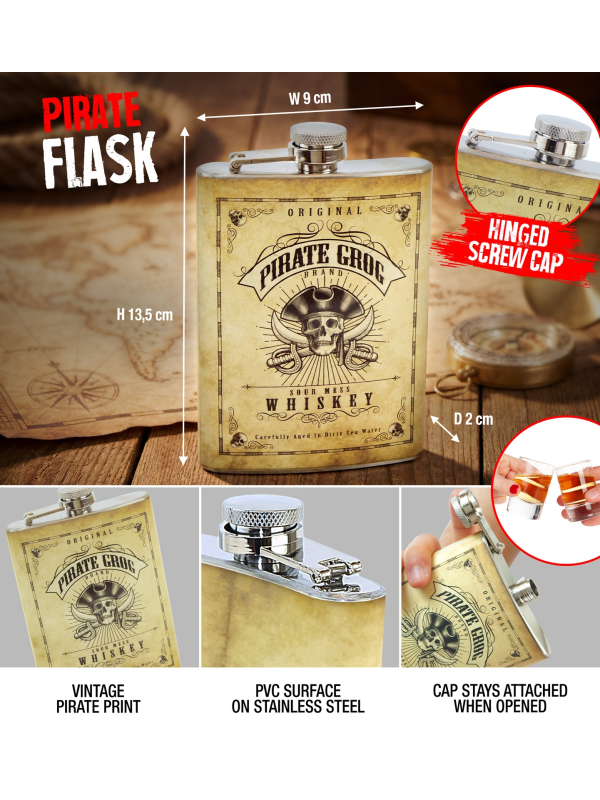 Flasque Pirate Vintage – Accessoire de Déguisement Pirate