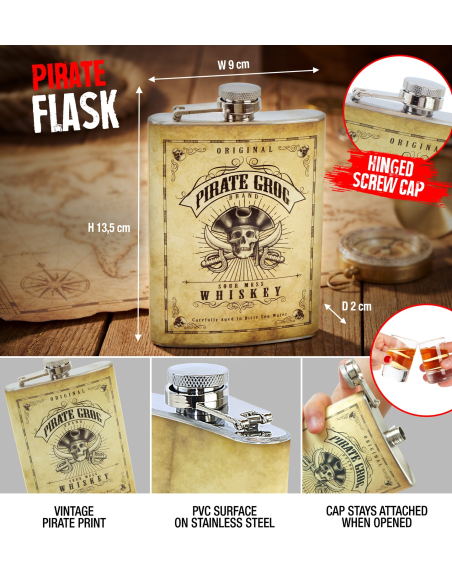 Flasque Pirate Vintage – Accessoire de Déguisement Pirate