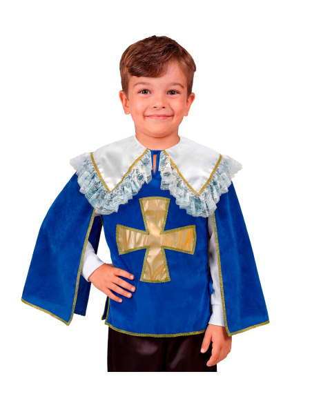 Déguisement mousquetaire enfant bleu et doré – 5 à 13 ans