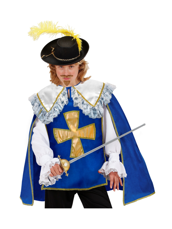 Déguisement mousquetaire enfant bleu et doré – 5 à 13 ans