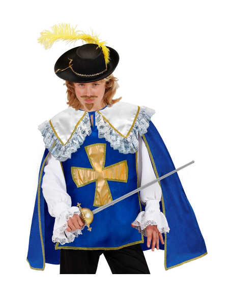 Déguisement mousquetaire enfant bleu et doré – 5 à 13 ans