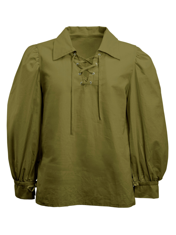 Chemise médiévale homme verte à lacets – Robin des Bois