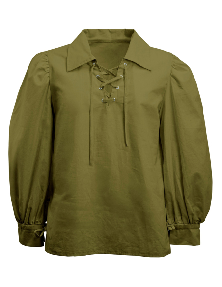 Chemise médiévale homme verte à lacets – Robin des Bois